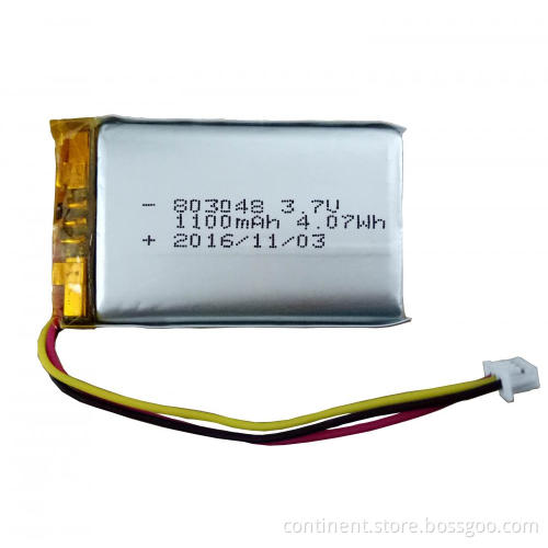 3.7V 1100mAh 803048 LiPo Rechargeable Battery w. PCB